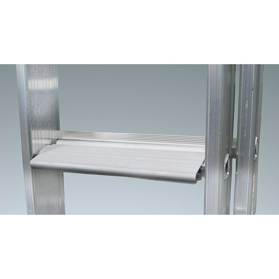 Euroline Alu-Stufen-Mehrzweckleiter 3-teilig 3x10 mit Stufen-Aufsteckteil Vielzweckleiter