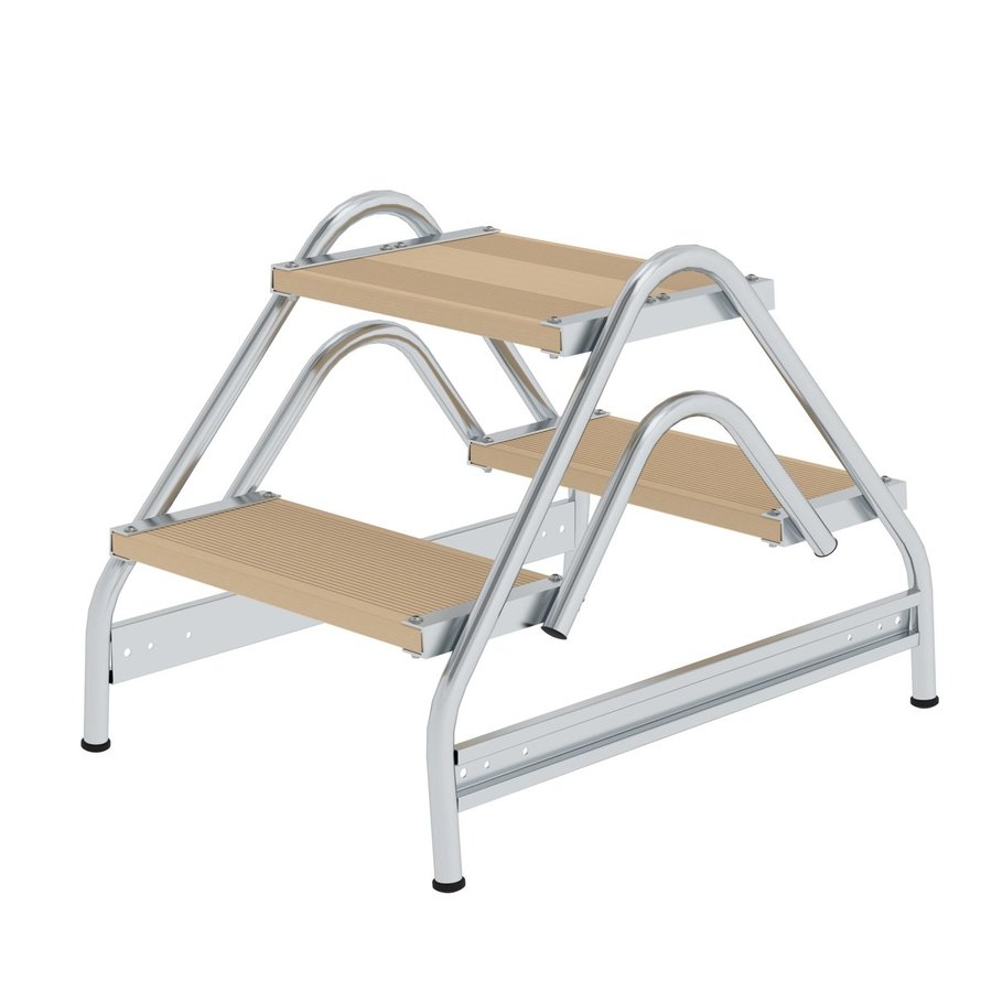 Günzburger Steigtechnik Arbeitspodest beidseitig begehbar Holz 2x2 Stufen