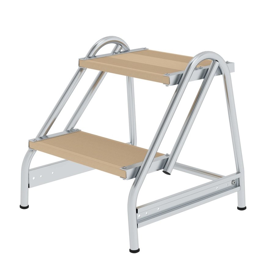 Günzburger Steigtechnik Arbeitspodest einseitig begehbar Holz 2 Stufen
