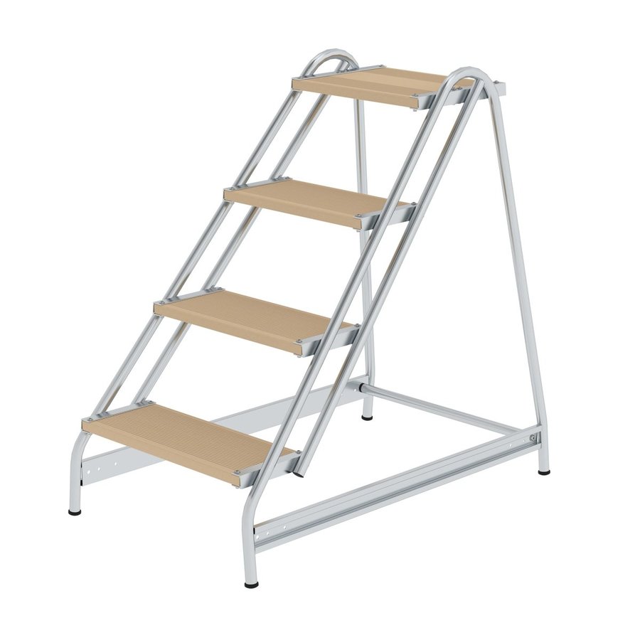 Günzburger Steigtechnik Arbeitspodest einseitig begehbar Holz 4 Stufen
