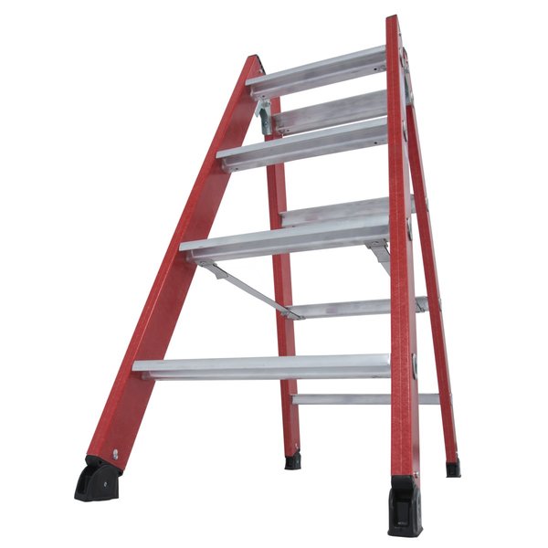 Krause Kunststoff-Stufen-DoppelLeiter 2x4 Stufen
