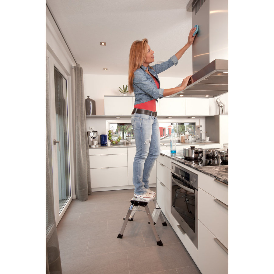 Krause MONTO Doppel-KlappTritt Rolly, Alu Natur 2x2 Stufen