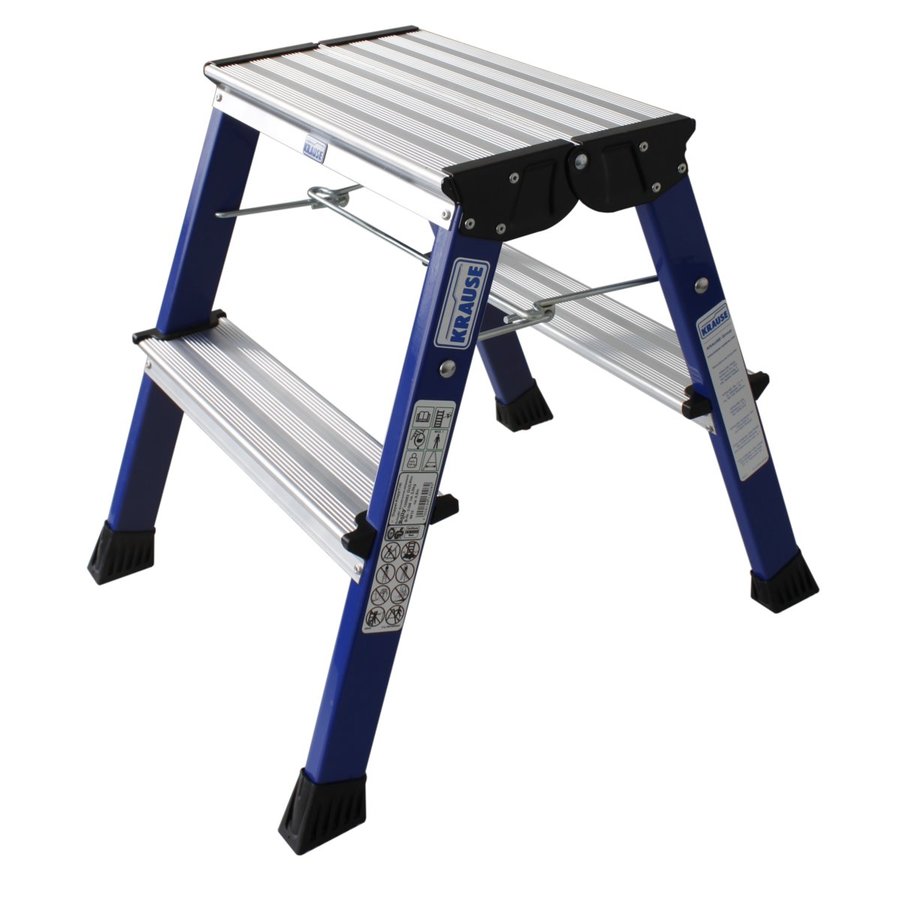 Krause MONTO Doppel-KlappTritt Rolly, Blau 2x2 Stufen