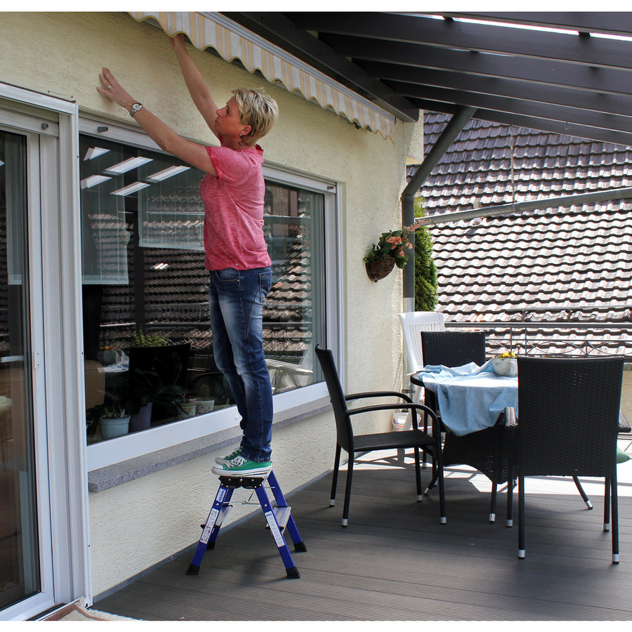 Krause MONTO Doppel-KlappTritt Rolly, Blau 2x2 Stufen