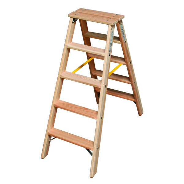 Krause STABILO Stufen-DoppelLeiter Holz 2x5 Stufen