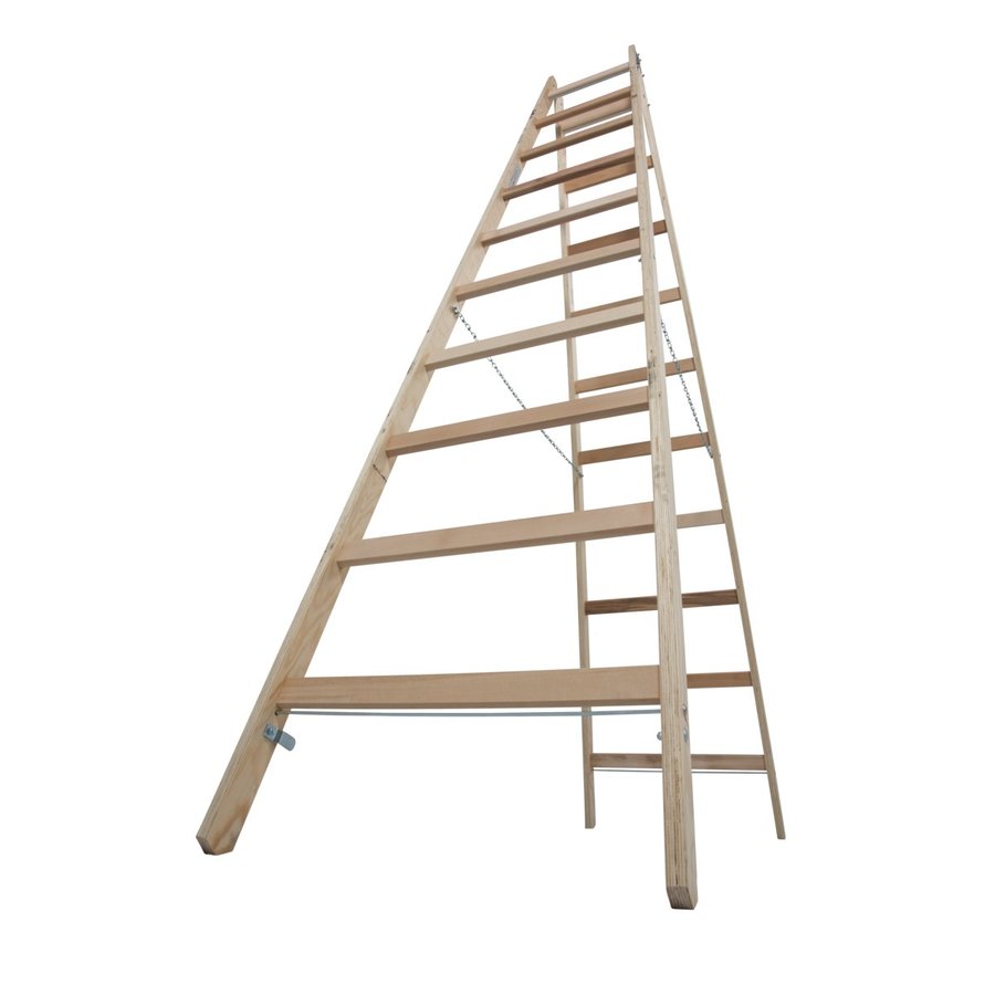 Krause STABILO Sprossen-DoppelLeiter (Holz) 2x10 Sprossen