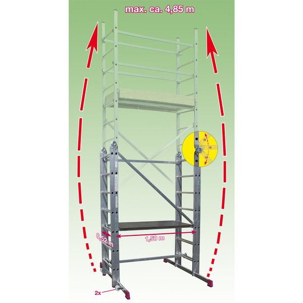 Krause CORDA Gelenk-Gerüst Gerüst-Leitern-System, Max. Arbeitshöhe ca. 4,85 m
