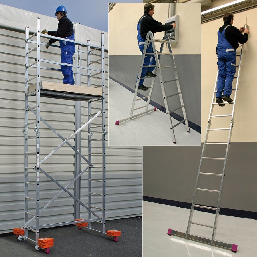 Krause CORDA Gelenk-Gerüst Gerüst-Leitern-System, Max. Arbeitshöhe ca. 4,85 m