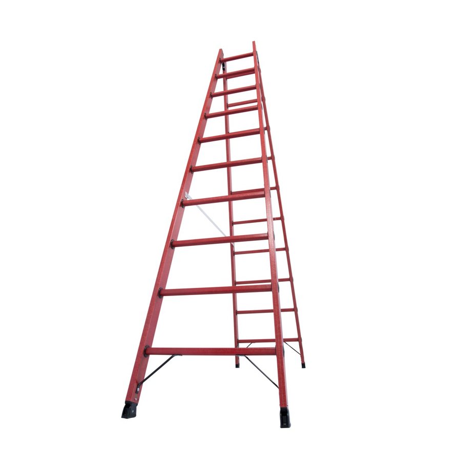 Krause Vollkunststoff-Sprossen-DoppelLeiter 2x10 Sprossen