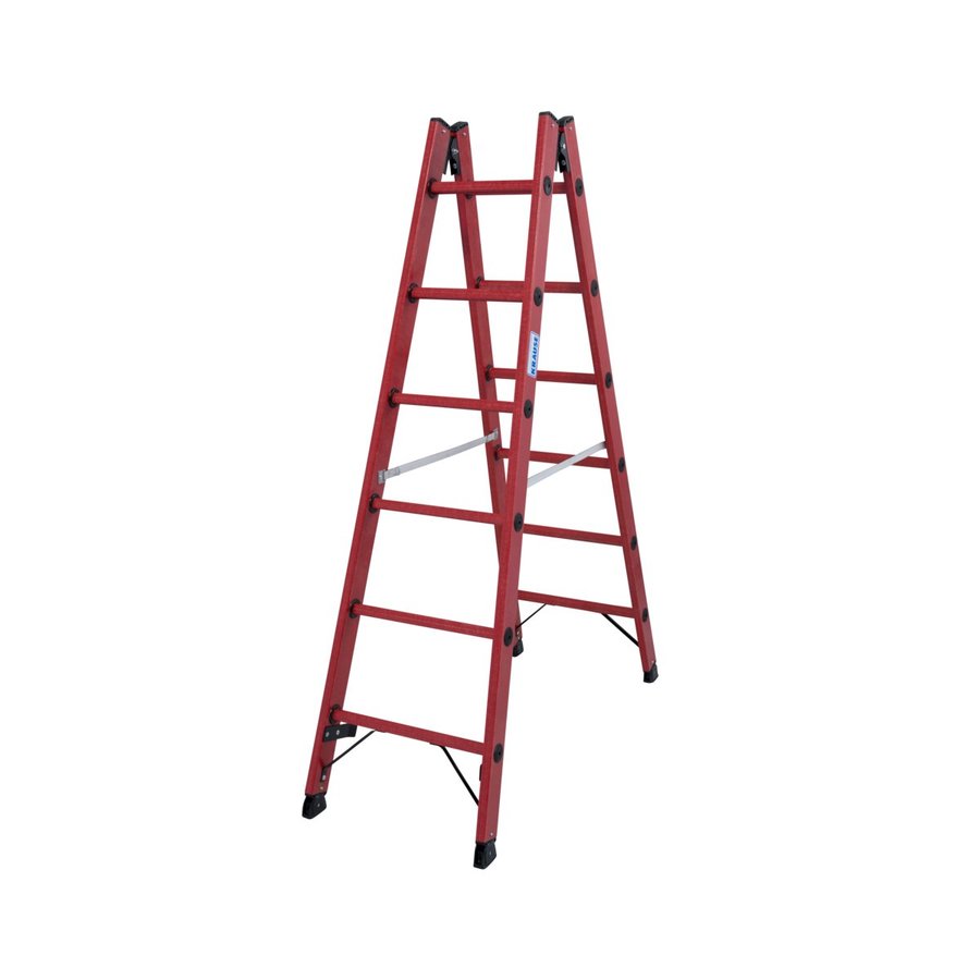 Krause Vollkunststoff-Sprossen-DoppelLeiter 2x6 Sprossen