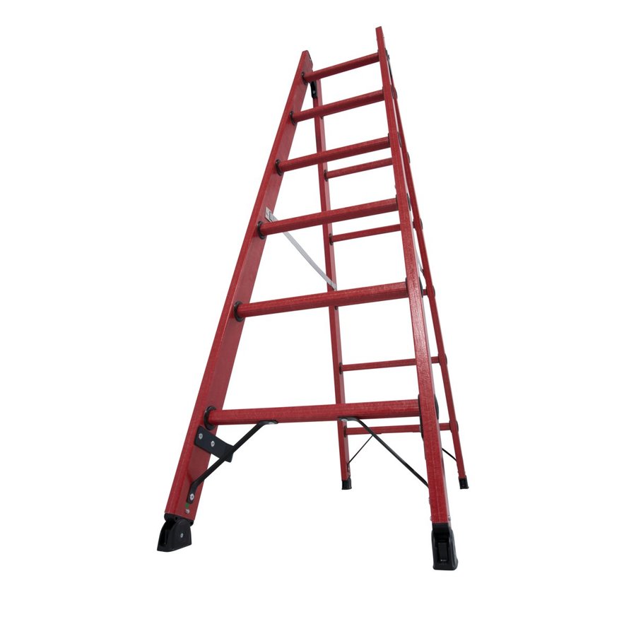 Krause Vollkunststoff-Sprossen-DoppelLeiter 2x6 Sprossen