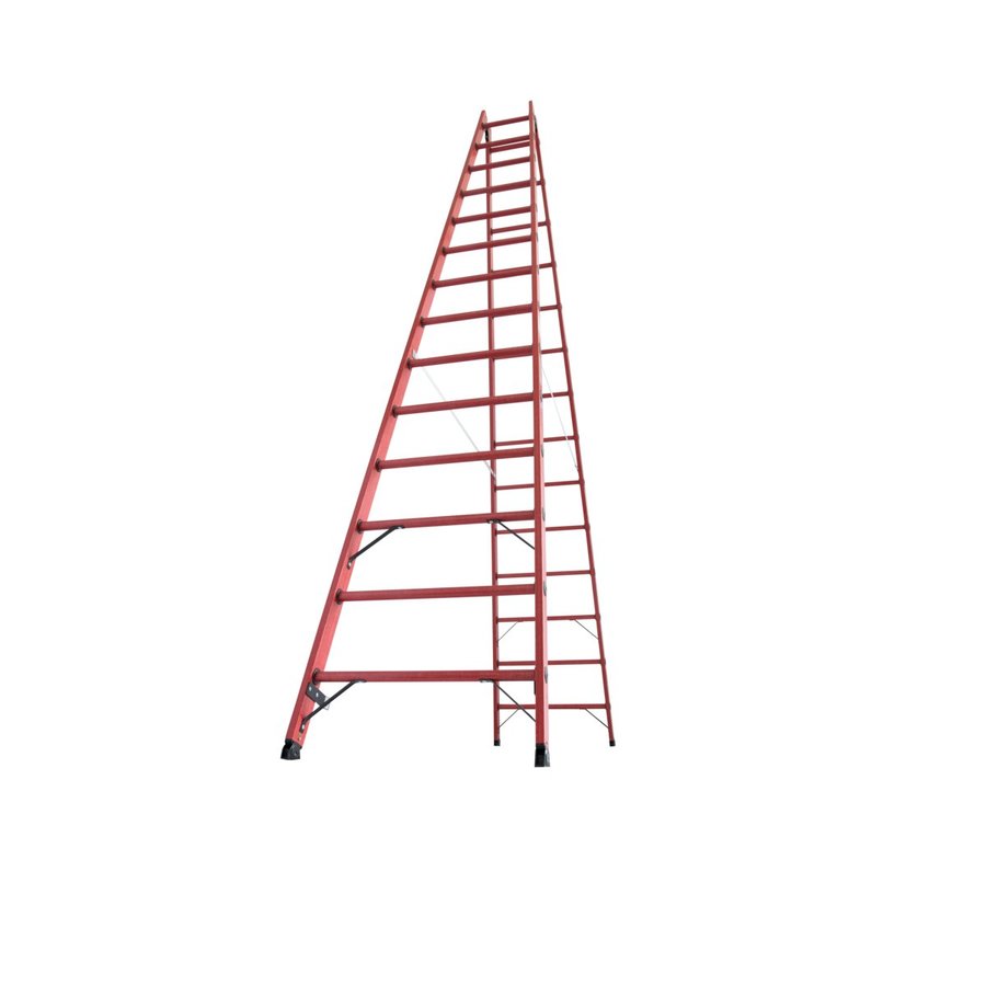 Krause Vollkunststoff-Sprossen-DoppelLeiter 2x14 Sprossen