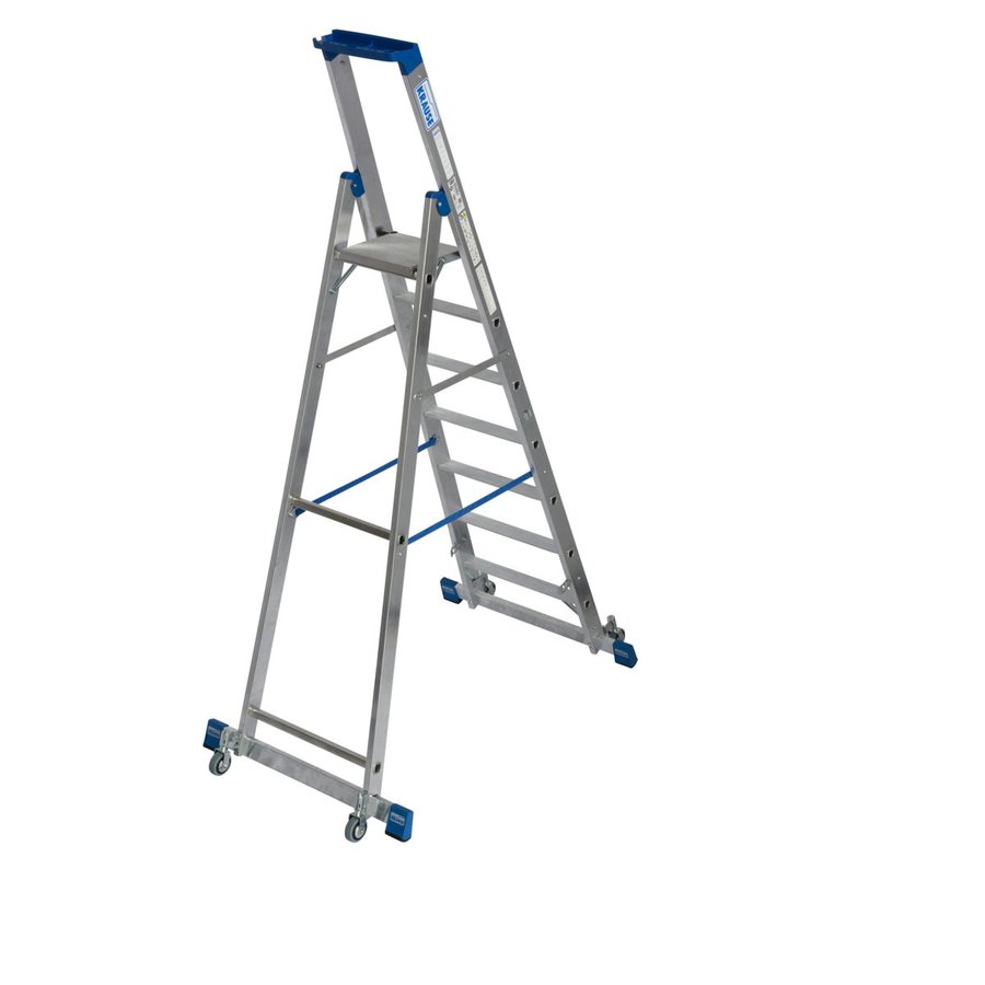 Krause STABILO Stufen-StehLeiter, fahrbar mit Traverse 7 Stufen