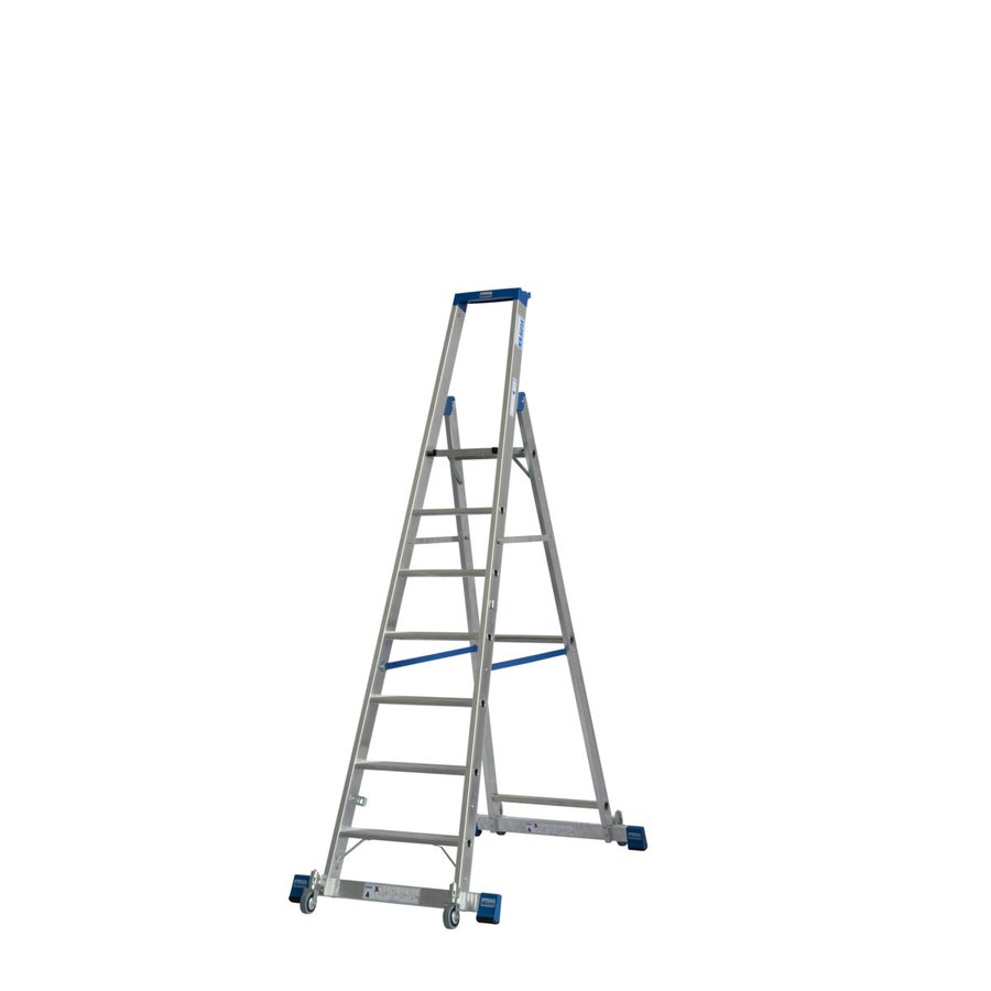 Krause STABILO Stufen-StehLeiter, fahrbar mit Traverse 7 Stufen