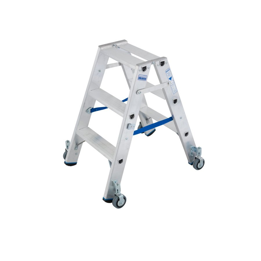 Krause STABILO Stufen-DoppelLeiter fahrbar 2x3 Stufen