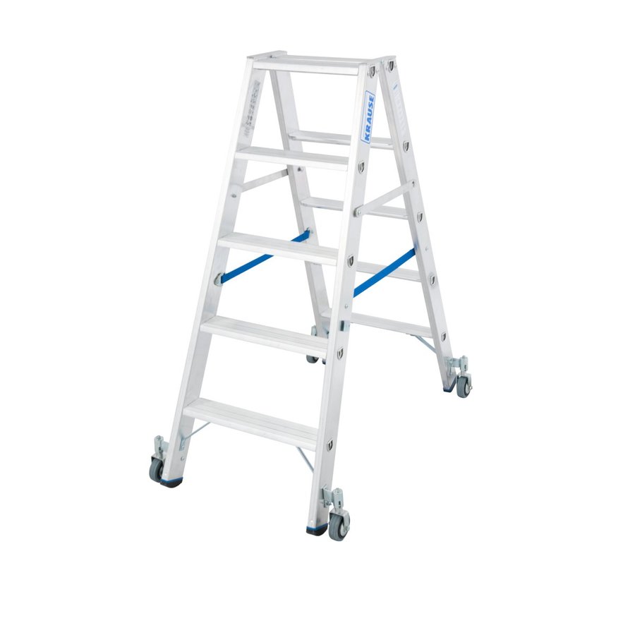 Krause STABILO Stufen-DoppelLeiter fahrbar 2x5 Stufen
