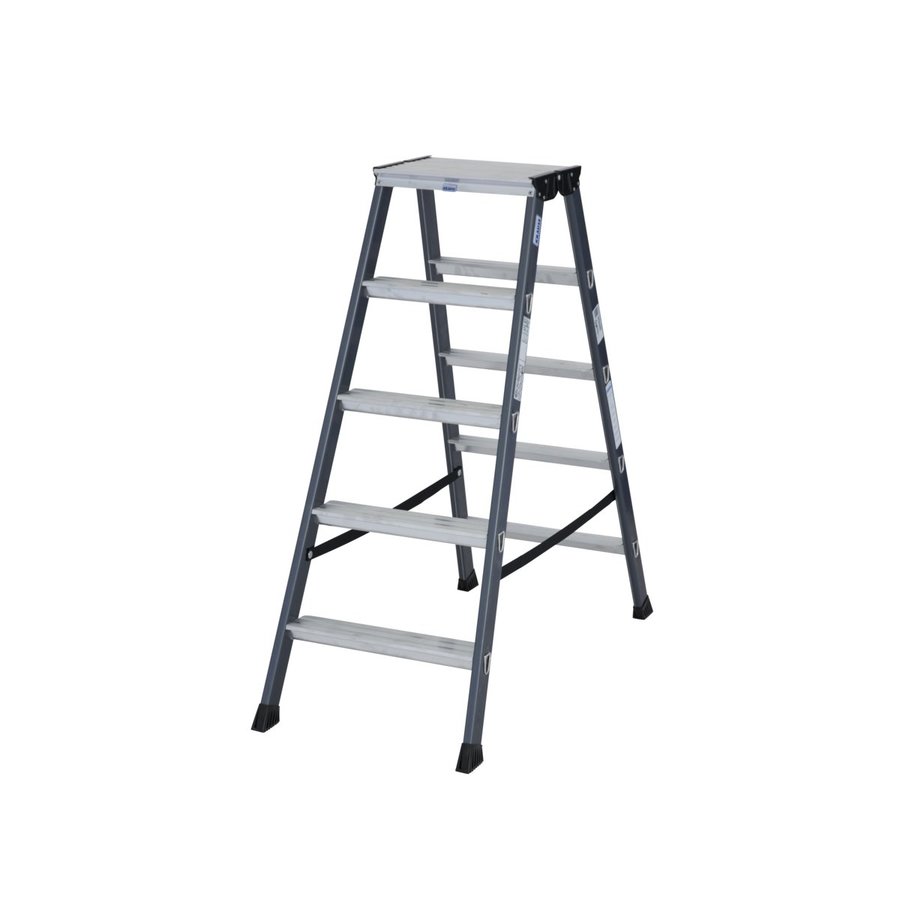 Krause MONTO Stufen-DoppelLeiter SePro D eloxiert 2x5 Stufen