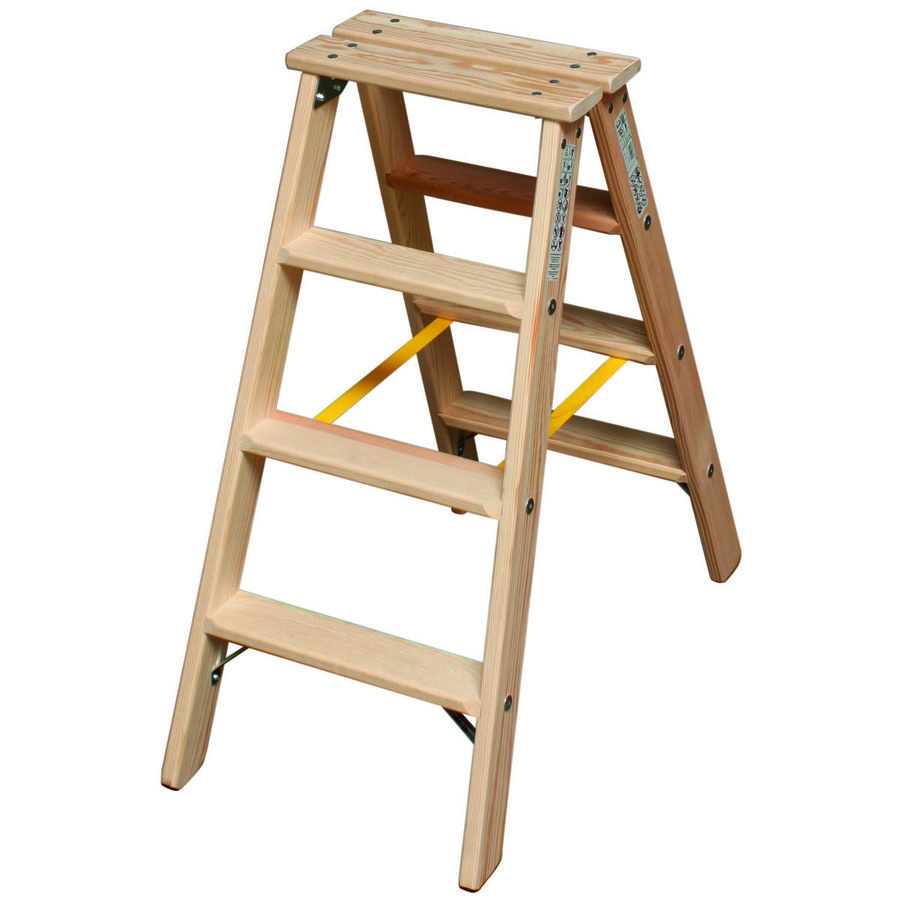 Krause STABILO Stufen-DoppelLeiter Holz 2x4 Stufen