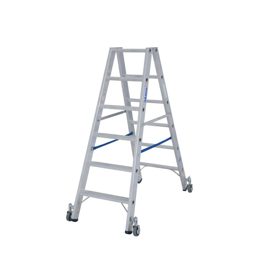 Krause STABILO Stufen-DoppelLeiter fahrbar 2x6 Stufen