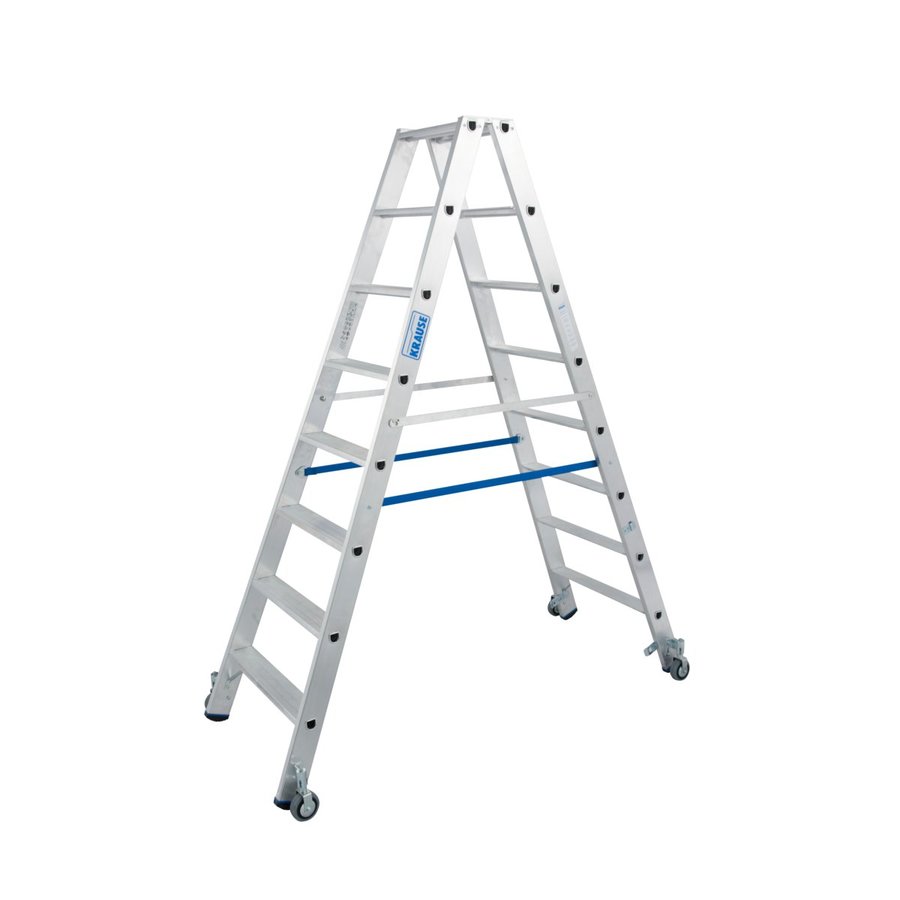 Krause STABILO Stufen-DoppelLeiter fahrbar 2x8 Stufen