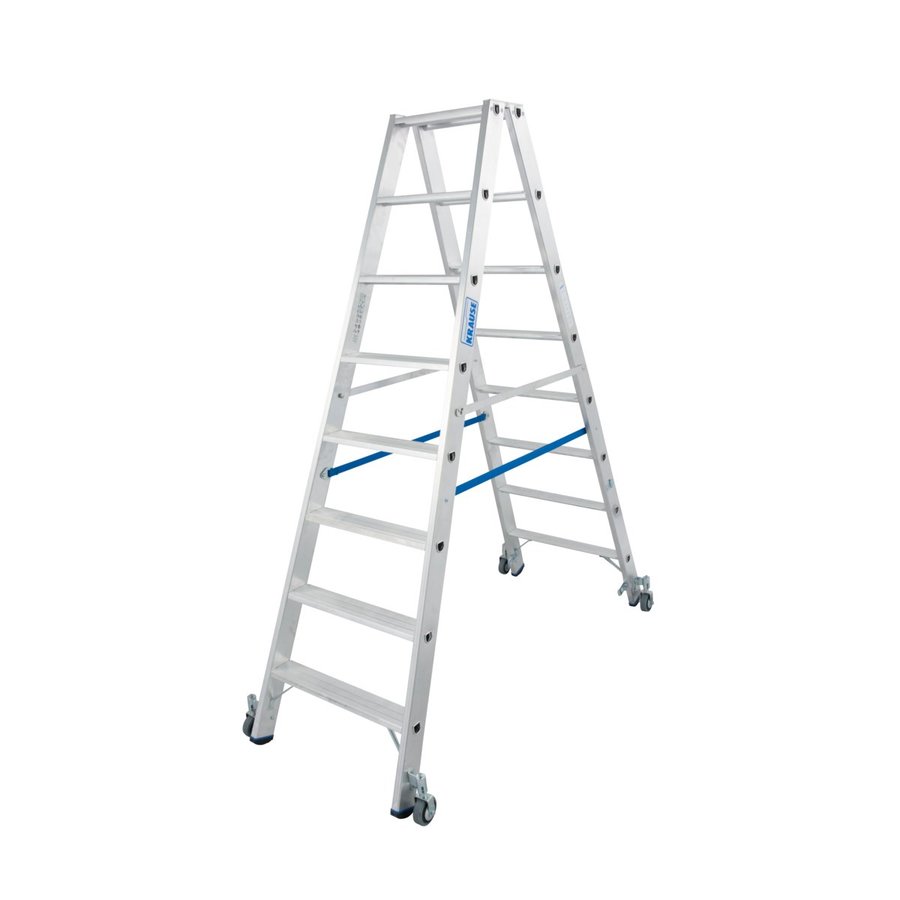 Krause STABILO Stufen-DoppelLeiter fahrbar 2x8 Stufen