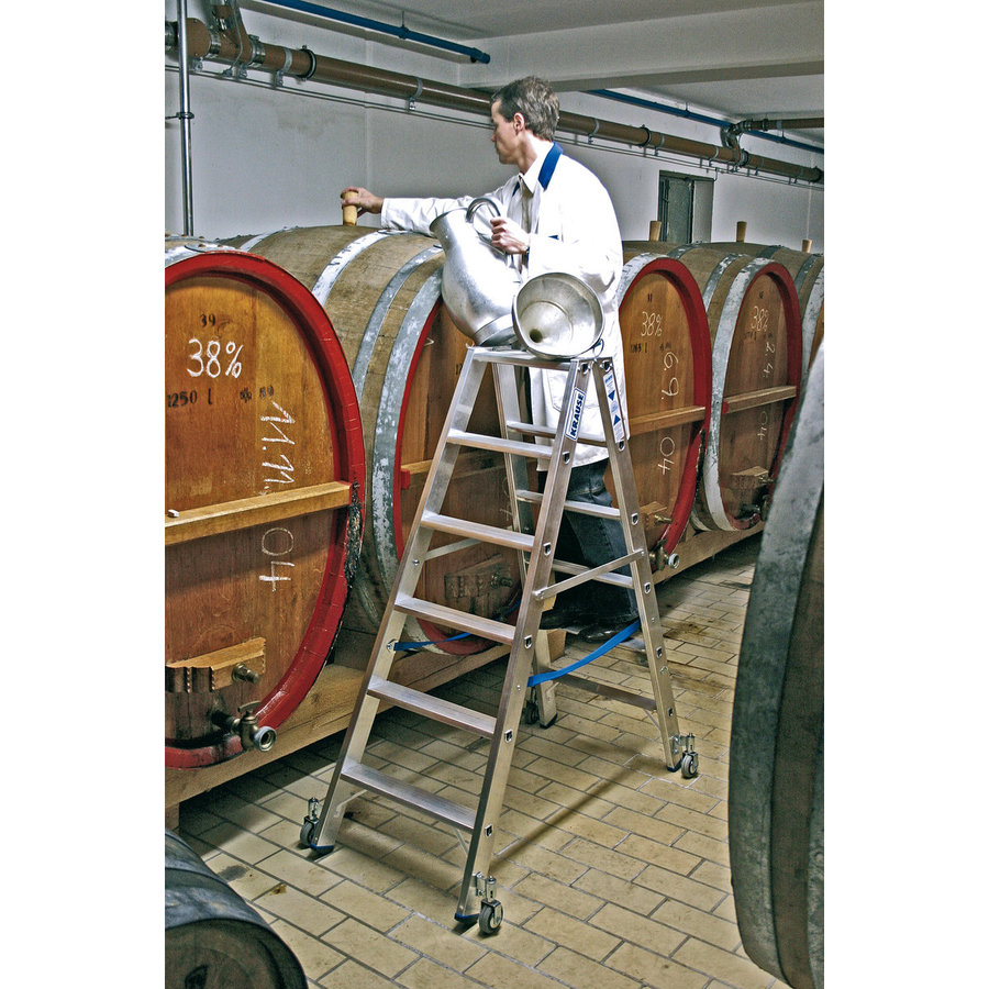 Krause STABILO Stufen-DoppelLeiter fahrbar 2x6 Stufen