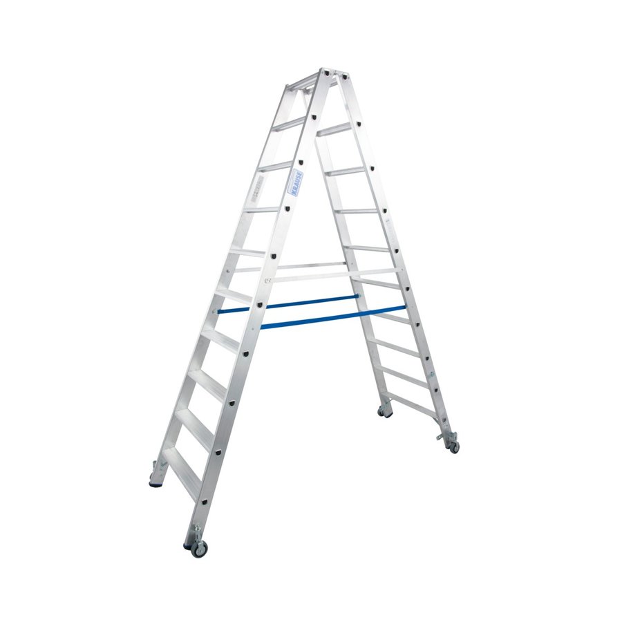 Krause STABILO Stufen-DoppelLeiter fahrbar 2x10 Stufen