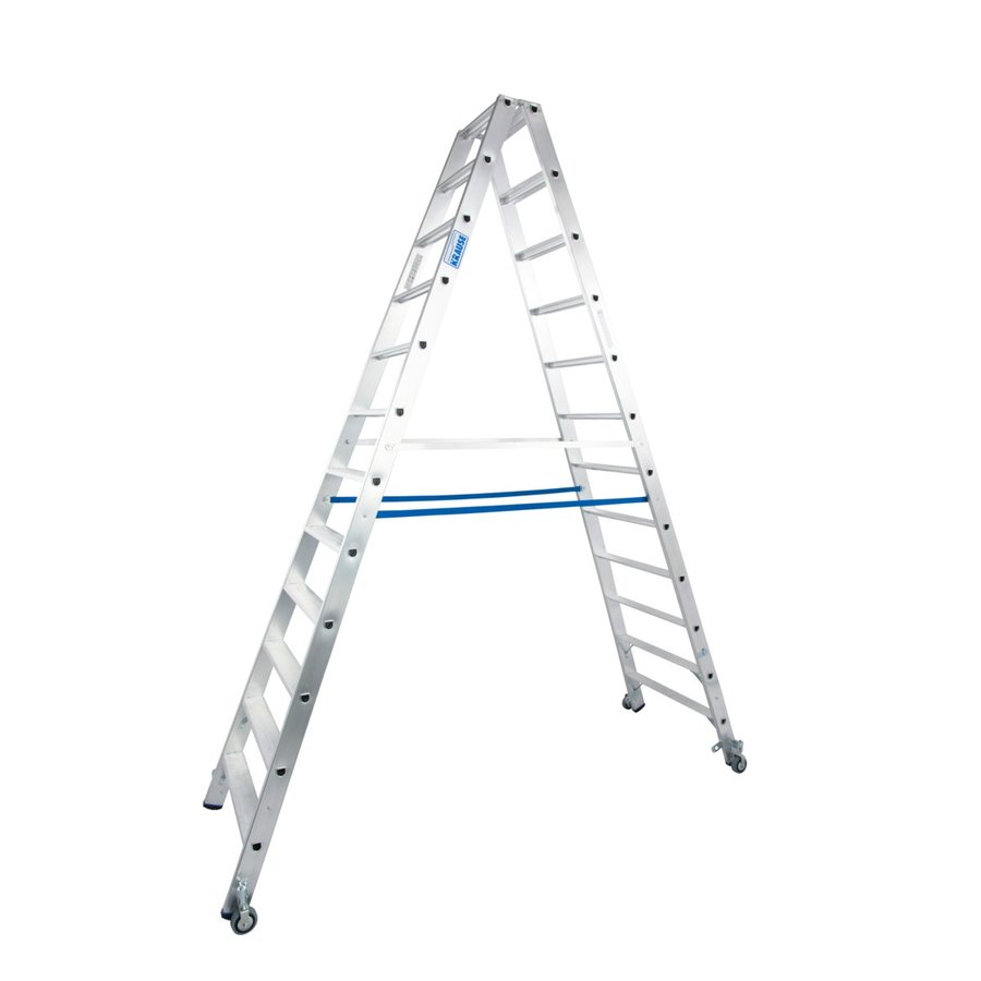 Krause STABILO Stufen-DoppelLeiter fahrbar 2x12 Stufen