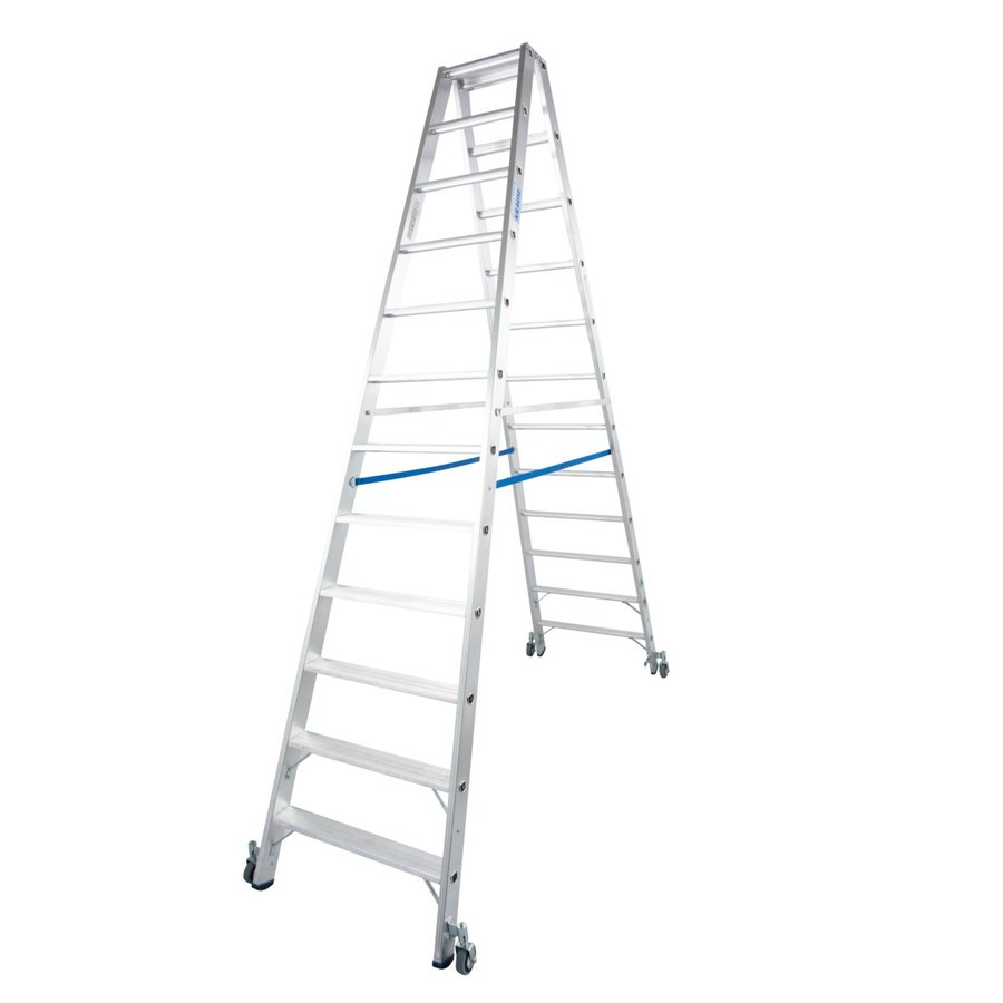Krause STABILO Stufen-DoppelLeiter fahrbar 2x12 Stufen