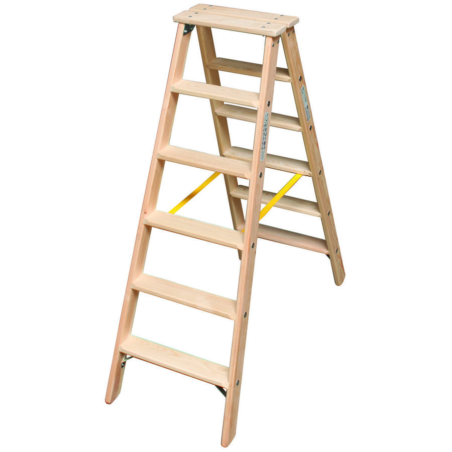 Krause STABILO Stufen-DoppelLeiter Holz 2x6 Stufen