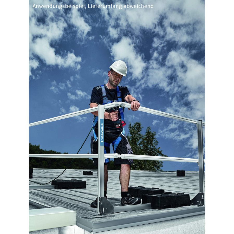 MAUDERER BAVARIA Flachdach-Absturzsicherung NEO 30F - mit Fußleisten 10m Set/Geländerlänge 5m