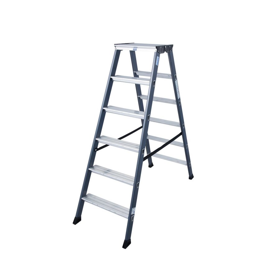 Krause MONTO Stufen-DoppelLeiter SePro D eloxiert 2x6 Stufen