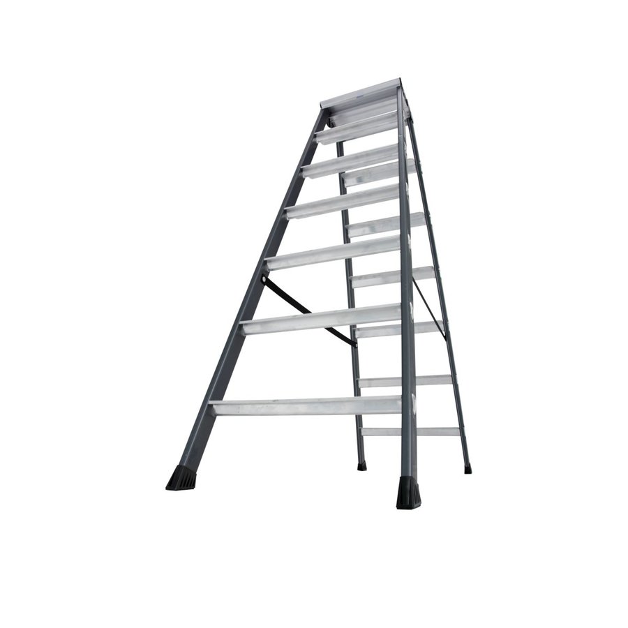 Krause MONTO Stufen-DoppelLeiter SePro D eloxiert 2x7 Stufen