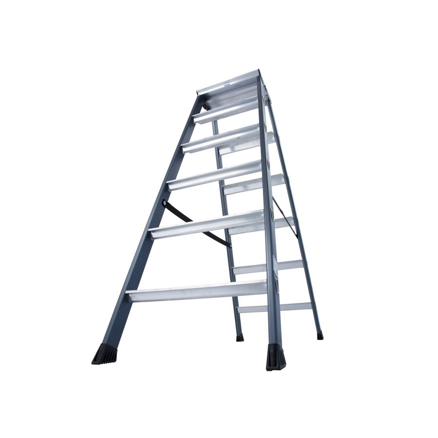 Krause MONTO Stufen-DoppelLeiter SePro D eloxiert 2x6 Stufen