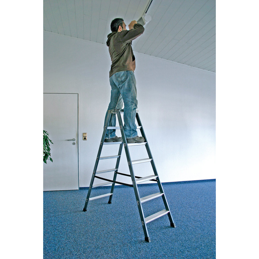 Krause MONTO Stufen-DoppelLeiter SePro D eloxiert 2x7 Stufen