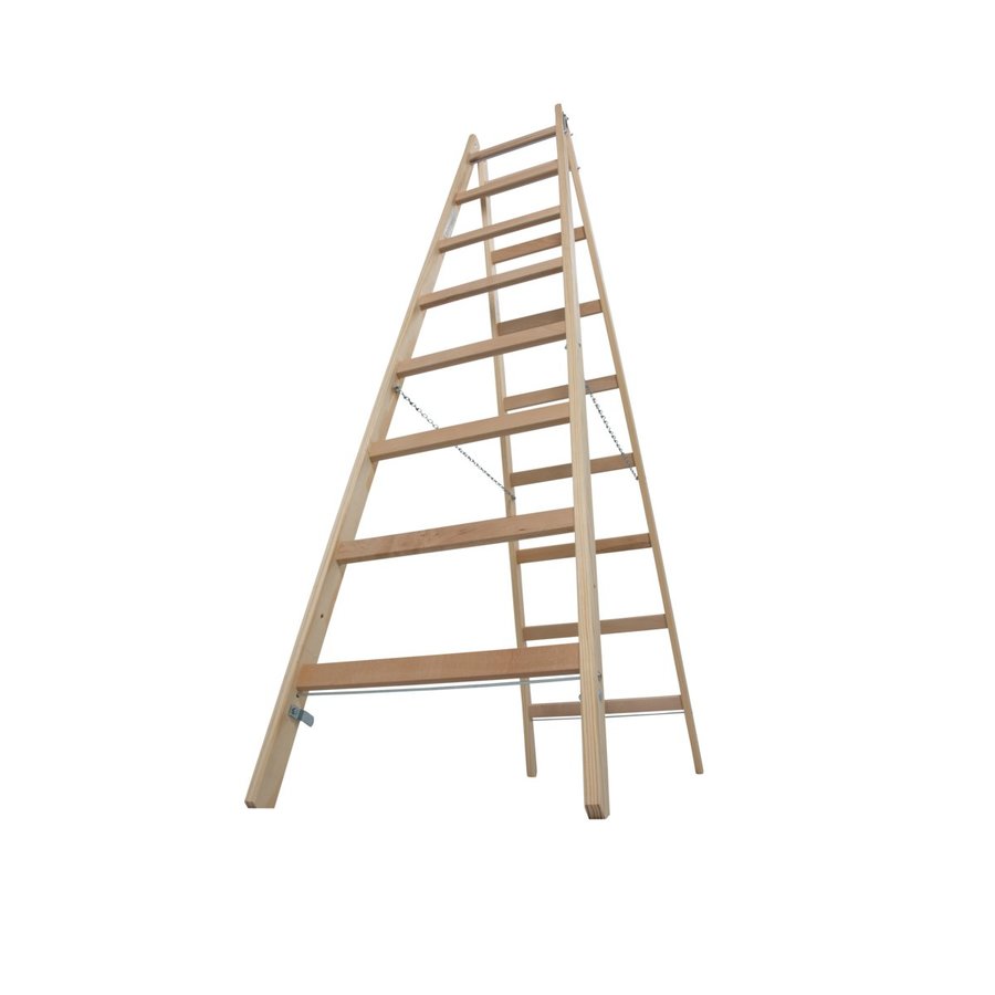 Krause STABILO Sprossen-DoppelLeiter (Holz) 2x8 Sprossen