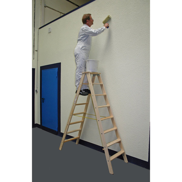 Krause STABILO Stufen-DoppelLeiter Holz 2x8 Stufen