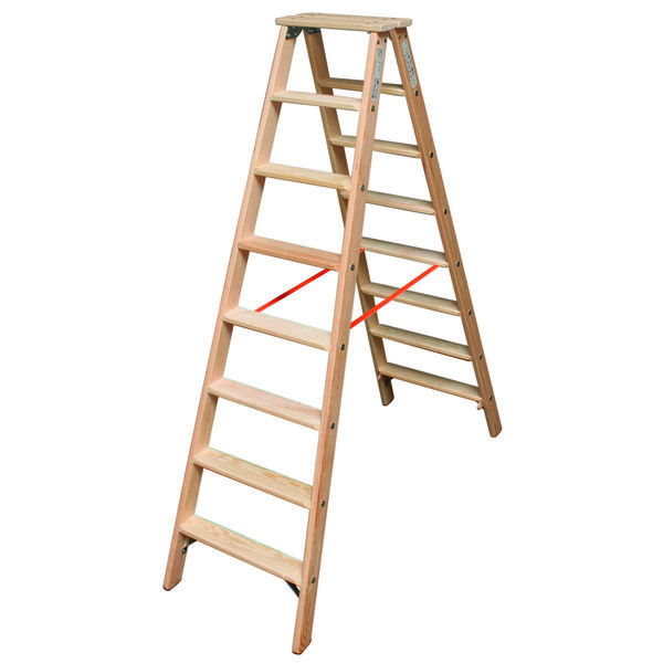 Krause STABILO Stufen-DoppelLeiter Holz 2x8 Stufen
