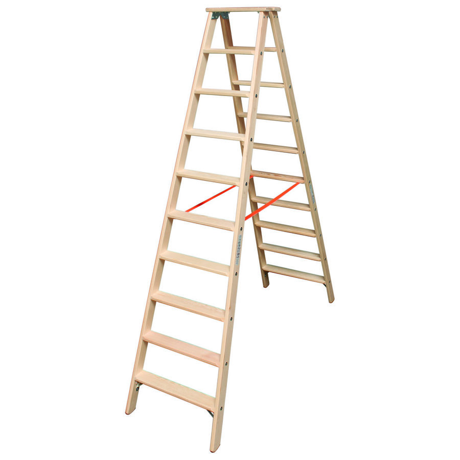 Krause STABILO Stufen-DoppelLeiter Holz 2x10 Stufen
