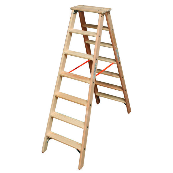 Krause STABILO Stufen-DoppelLeiter Holz 2x7 Stufen