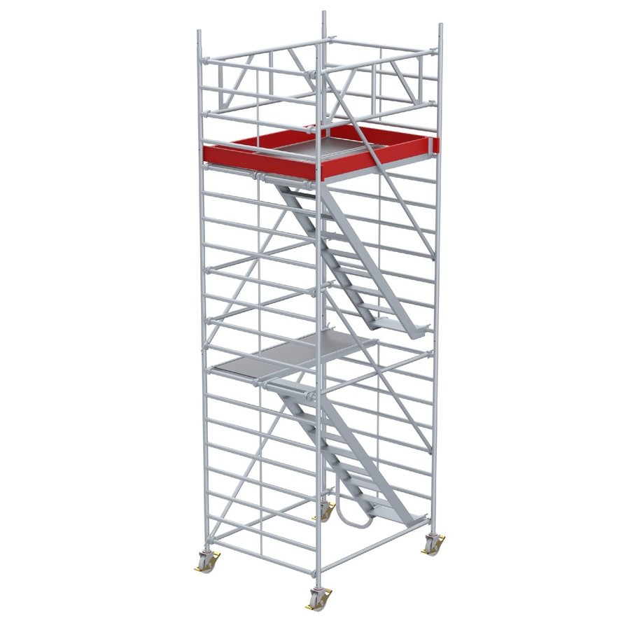 Euroline Gerüsttyp 9523 mit Auslegern und Treppenaufgang (Typ 1,50 x 1,80 m) mit Arbeitshöhe bis 6,50 m