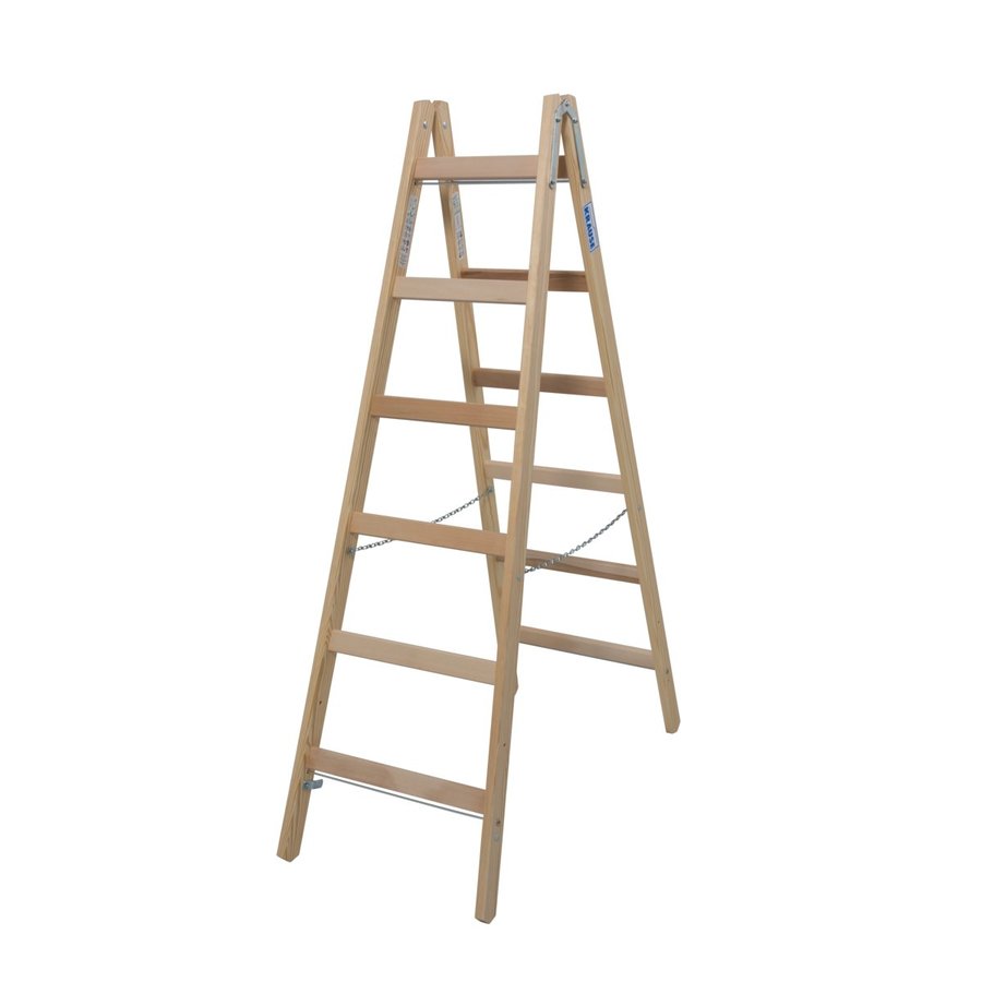 Krause STABILO Sprossen-DoppelLeiter (Holz) 2x6 Sprossen