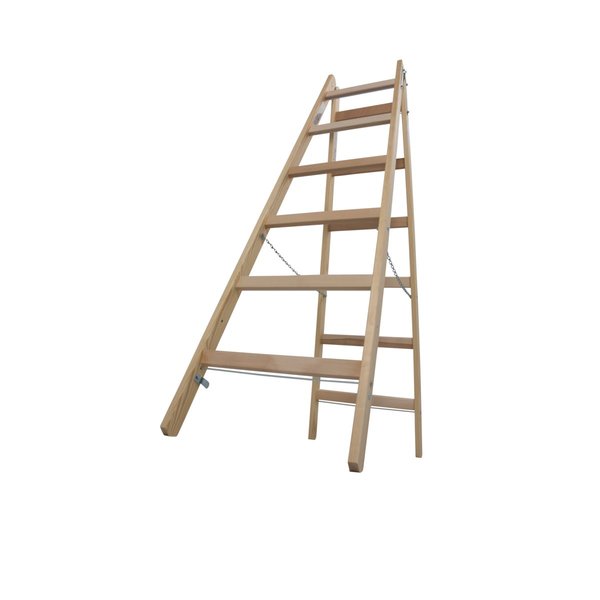 Krause STABILO Sprossen-DoppelLeiter (Holz) 2x6 Sprossen