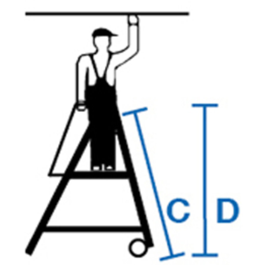 Krause STABILO Stufen-StehLeiter mit großer Standplattform 9 Stufen