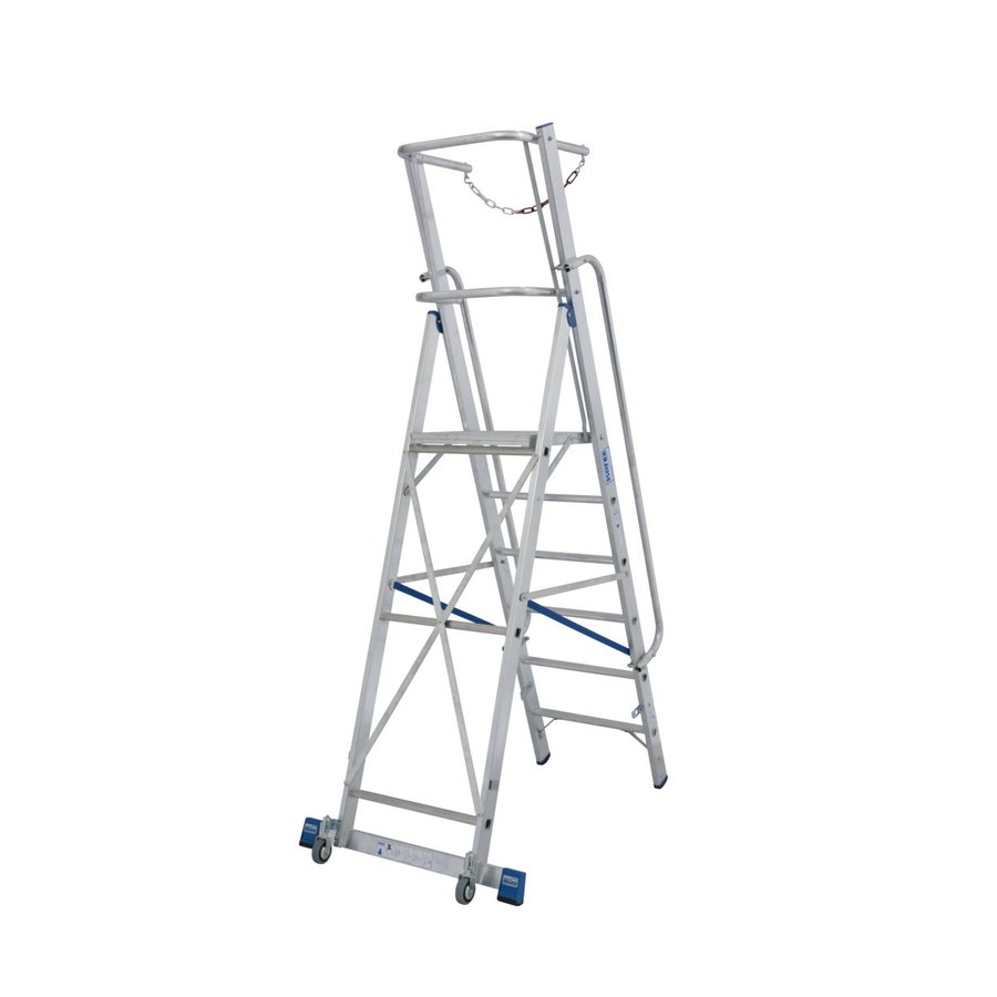 Krause STABILO Stufen-StehLeiter mit großer Plattform und Sicherheitsbügel 6 Stufen