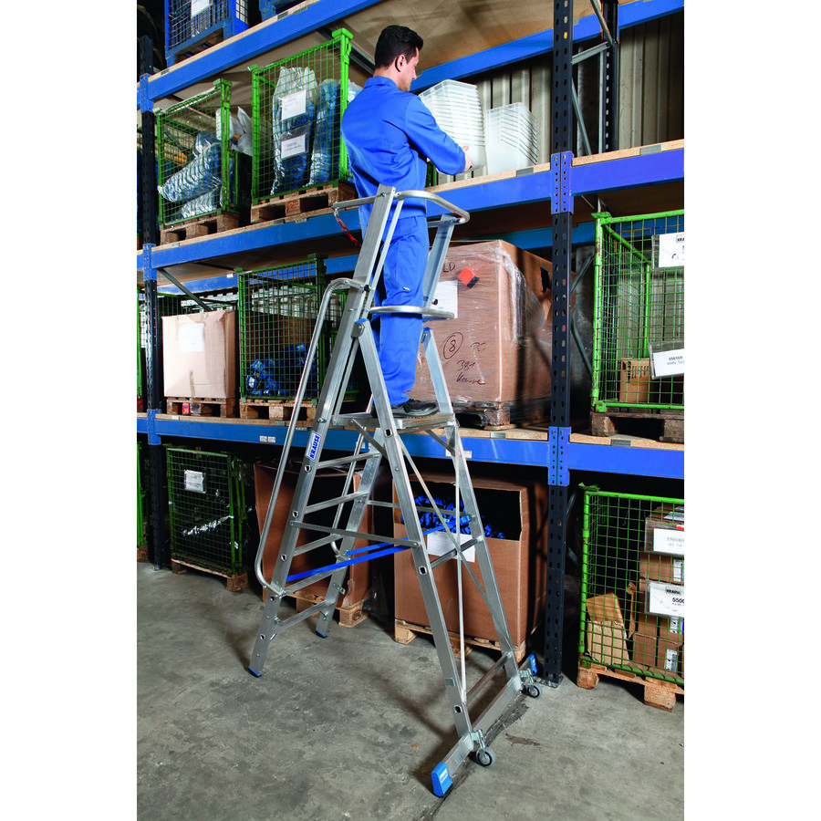 Krause STABILO Stufen-StehLeiter mit großer Plattform und Sicherheitsbügel 6 Stufen