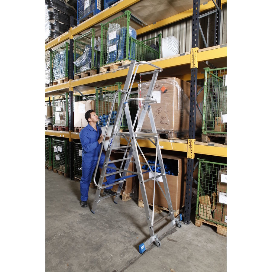 Krause STABILO Stufen-StehLeiter mit großer Plattform und Sicherheitsbügel 6 Stufen