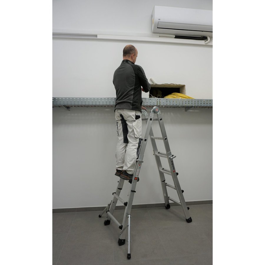 Euroline Alu-Vario-Klappleiter mit Standverbreiterung - Nr. 31631 Teleskopleiter 4x6