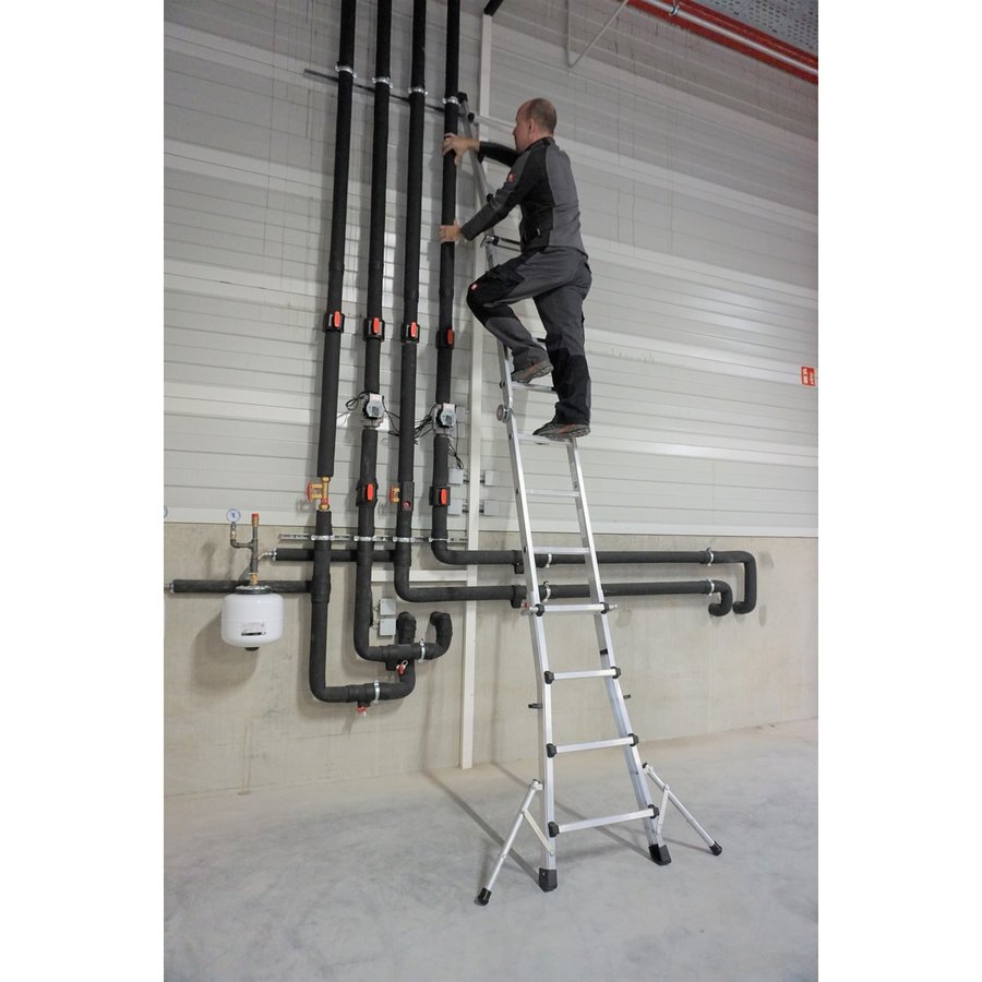 Euroline Alu-Vario-Klappleiter mit Standverbreiterung - Nr. 31631 Teleskopleiter 4x4