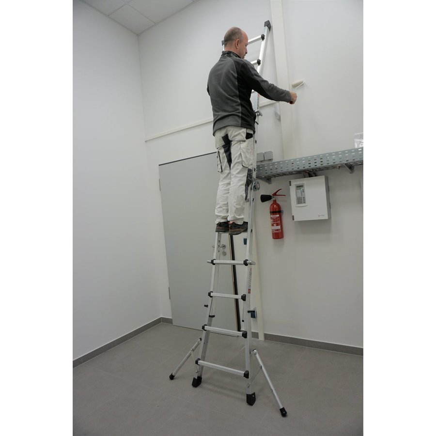 Euroline Alu-Vario-Klappleiter mit Standverbreiterung - Nr. 31631 Teleskopleiter 4x4